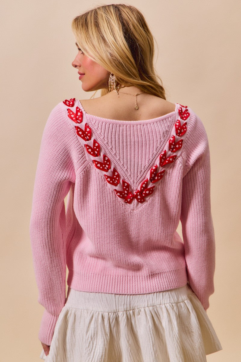 Valentines Heart Ribbon Sweater (REG)