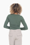 Slim Fit Scoop Top in Dark Basil (REG/PLUS)