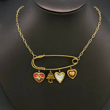 18K Gold Plated Pin Charm Necklace