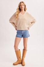 Textured Dolman Sweater in Oatmeal (REG)