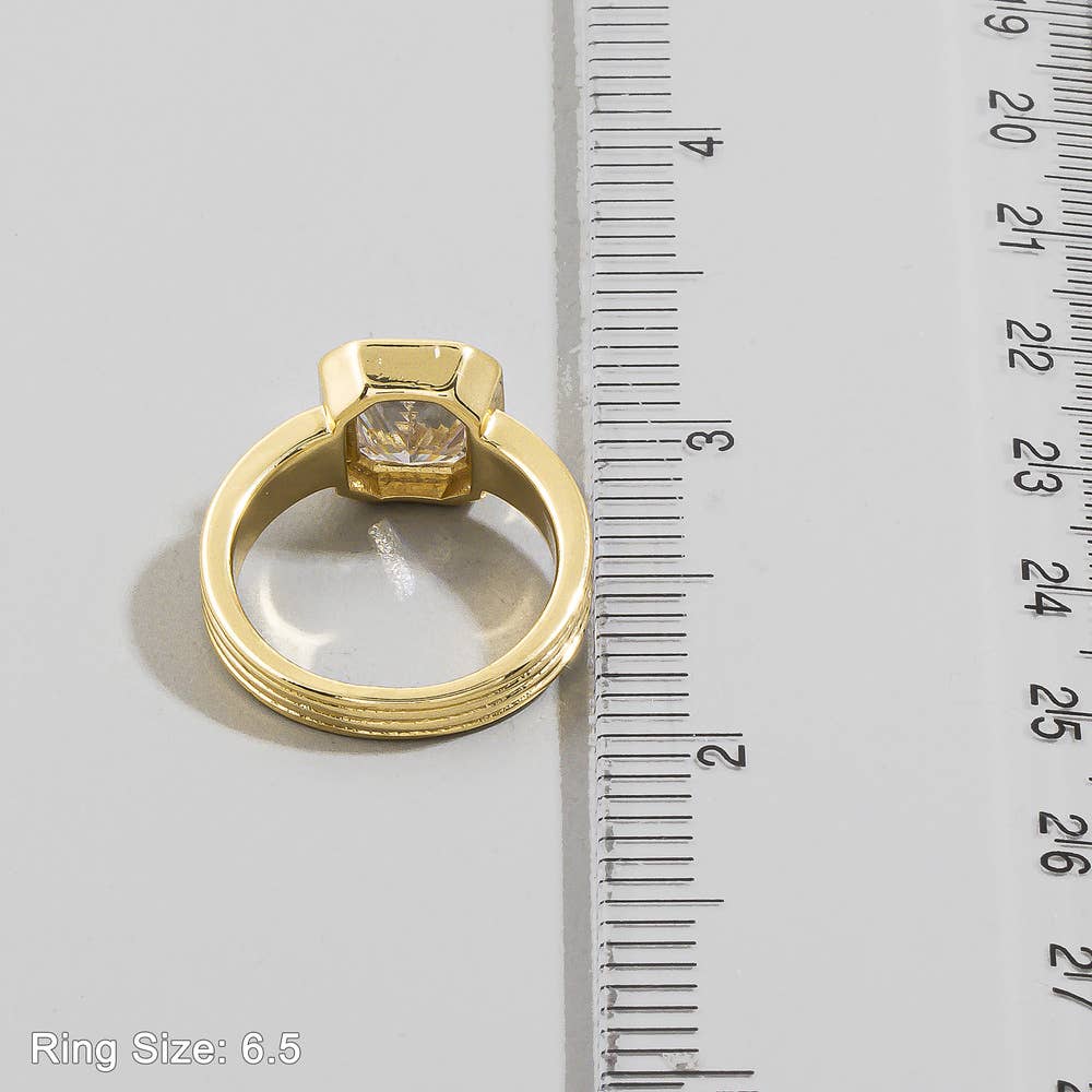 Triple Ridge CZ Ring