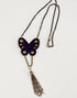 Studded Butterfly Fringe Necklace