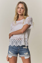 Sheer Floral Crochet Top (REG)