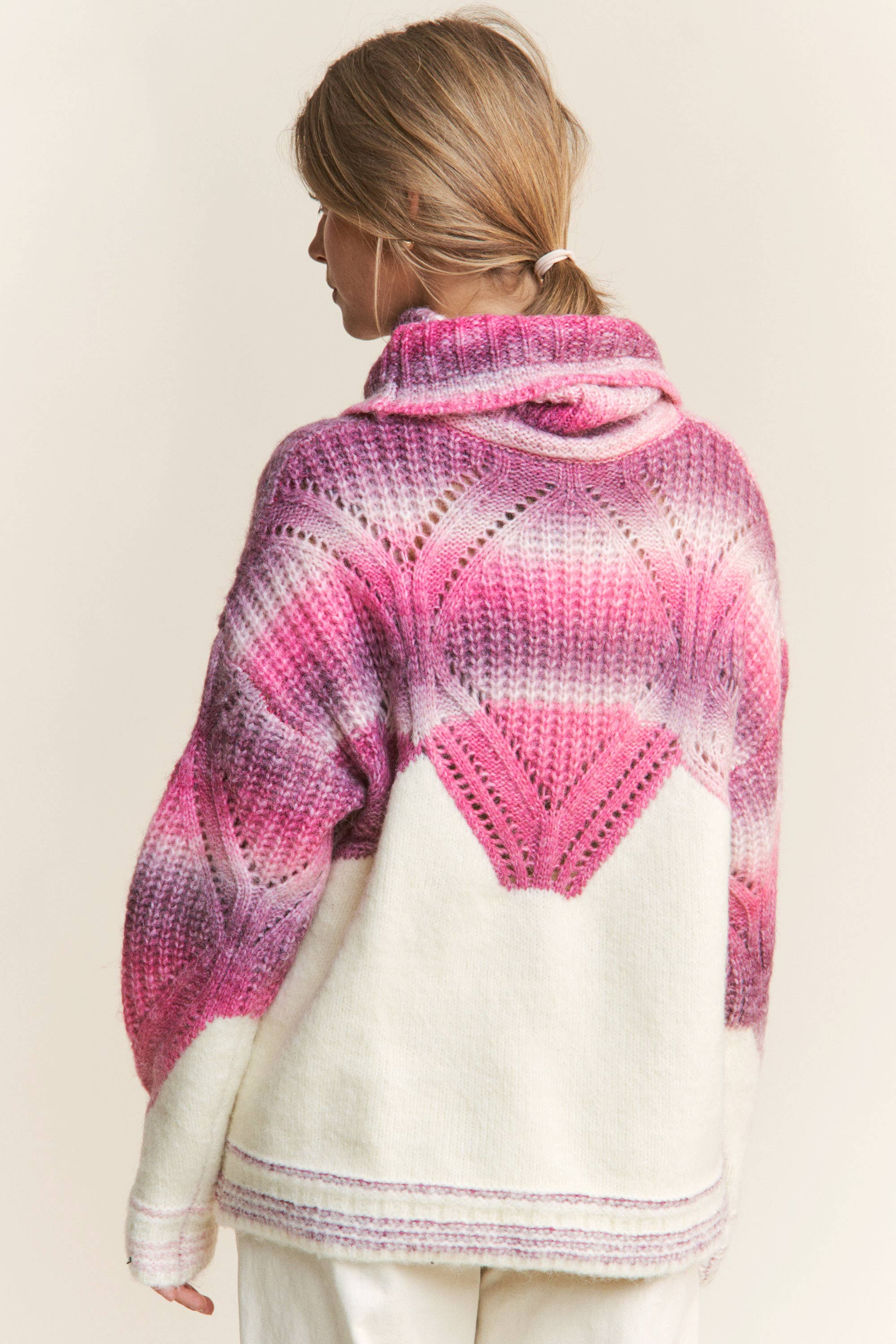 Chevron Colorblock Knit Sweater (REG)