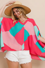 Vibrant Geo Printed Poncho (REG)
