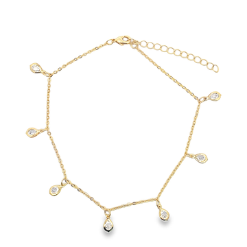 18k Filled Teardrop Anklet