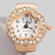 Stainless Steel CZ Flower Ring Watch