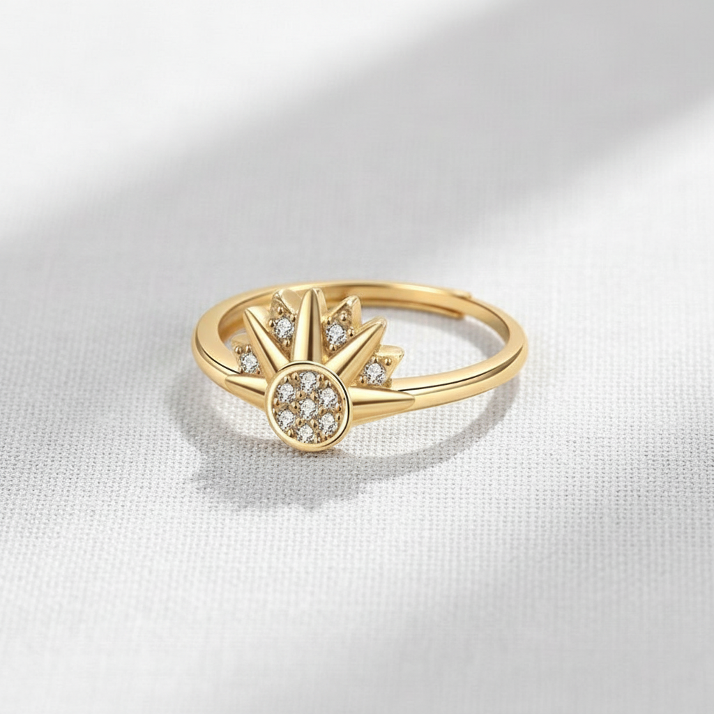Rising Sun Rhinestone Ring