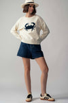 Crab Graphic Sweater in Ivory (REG)