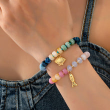 Fish and Shell Beaded Bracelet Set