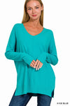 Front Seam Viscose Sweater in H Ice Blue (REG)