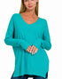 Front Seam Viscose Sweater in H Ice Blue (REG)