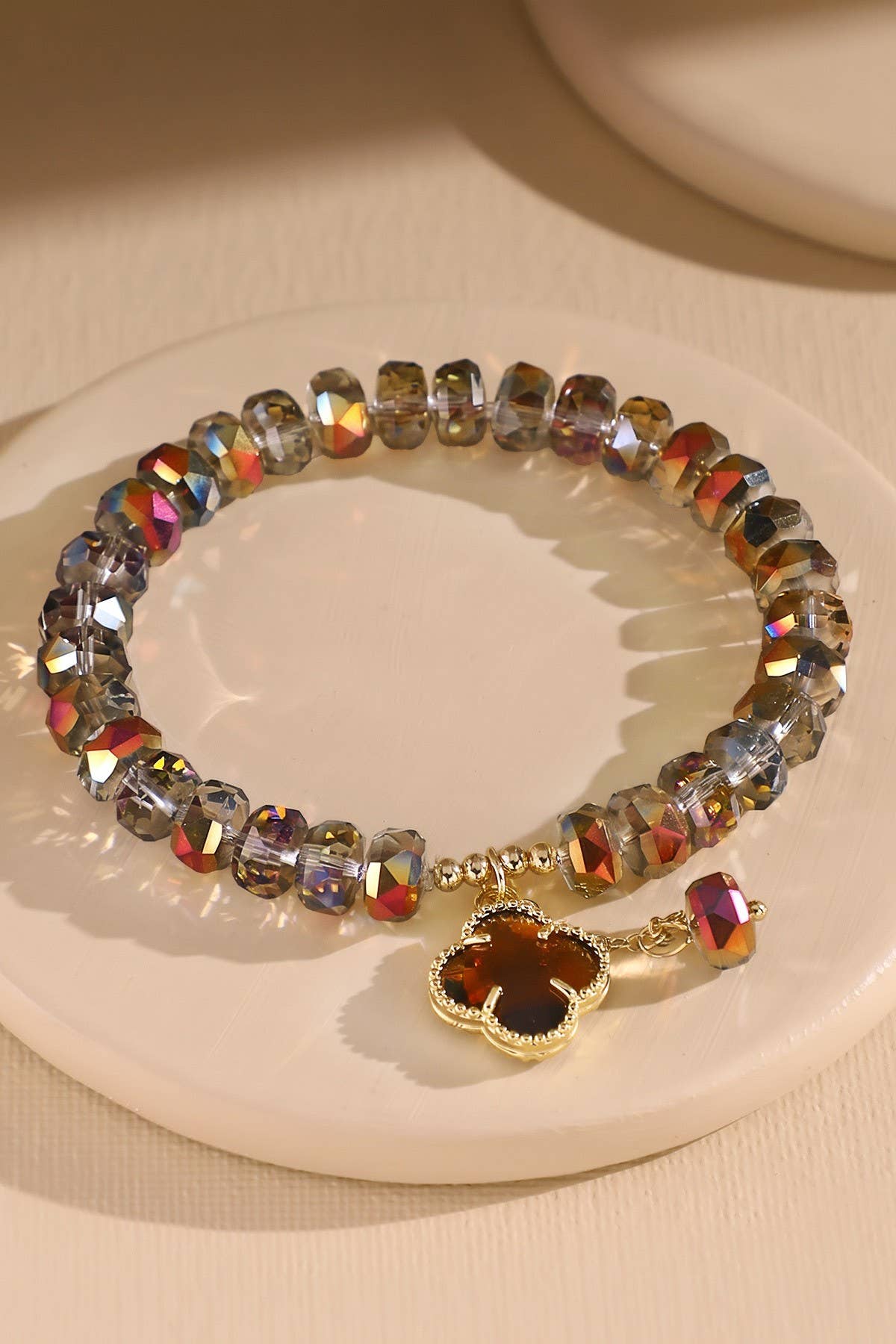 Clover Charm Beaded Bracelet