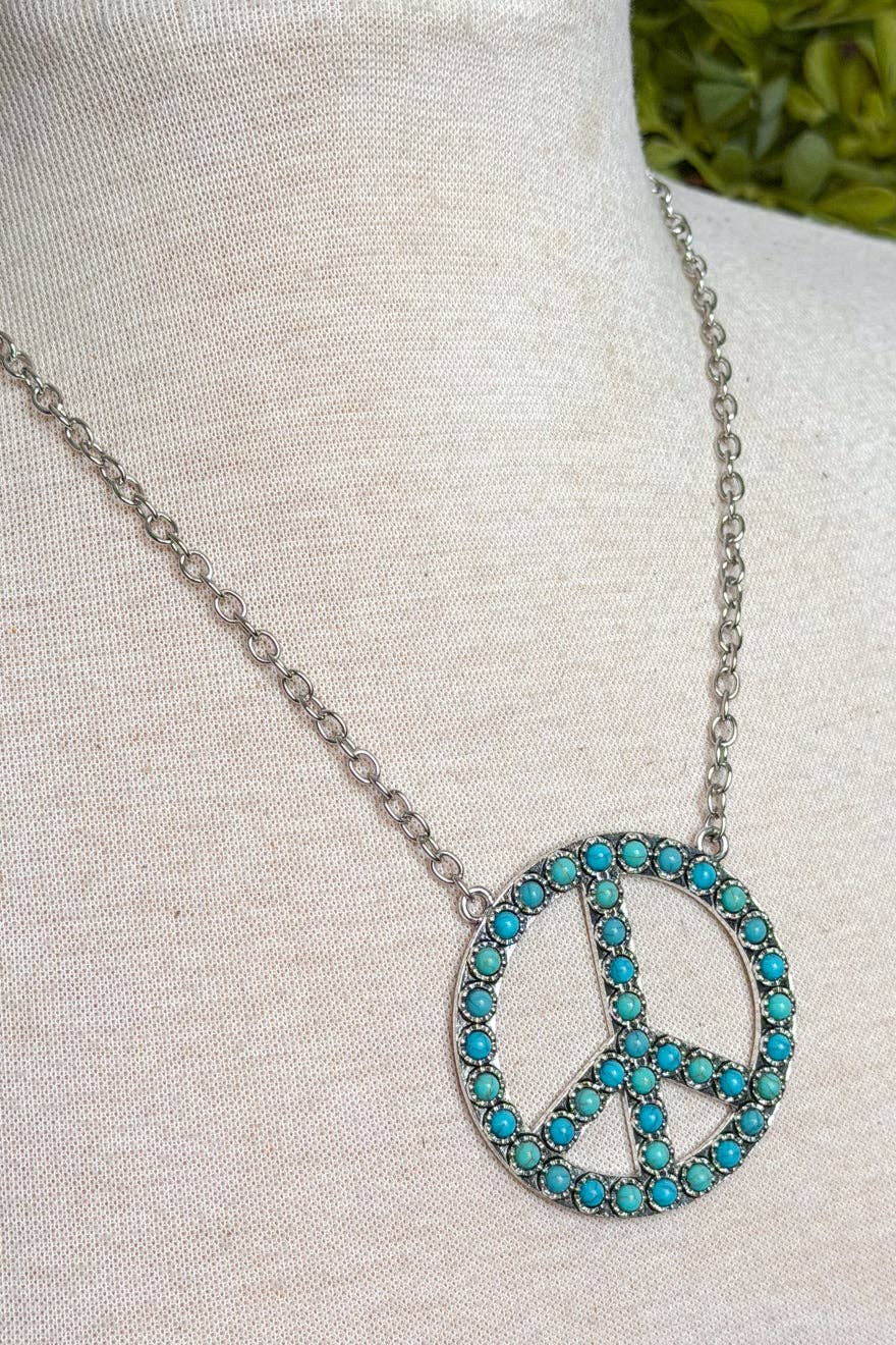 Turquoise Blaze Peace Necklace