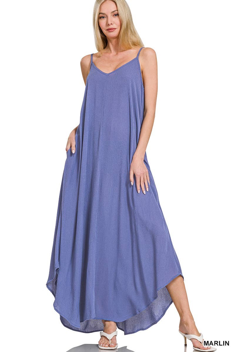 Crinkle Cami Maxi Dress in Marlin (REG)