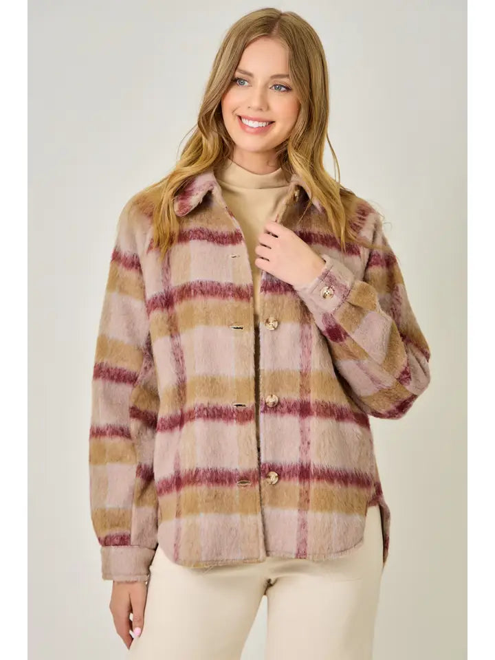 Autumn Soft Shirt Jacket in Rose Haze (REG)