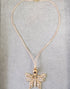 Long Pearl Butterfly Necklace