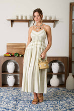 Beach Striped Midi Dress in Olive (REG)