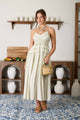 Beach Striped Midi Dress in Olive (REG)