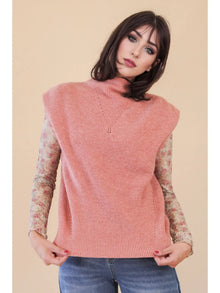 Soft Knit Sweater Vest in Blush (REG)