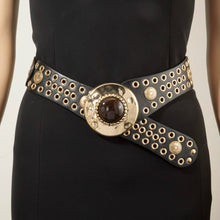 Hammered Circle Studded Belt