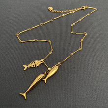 18K Triple Fish Charm Necklace