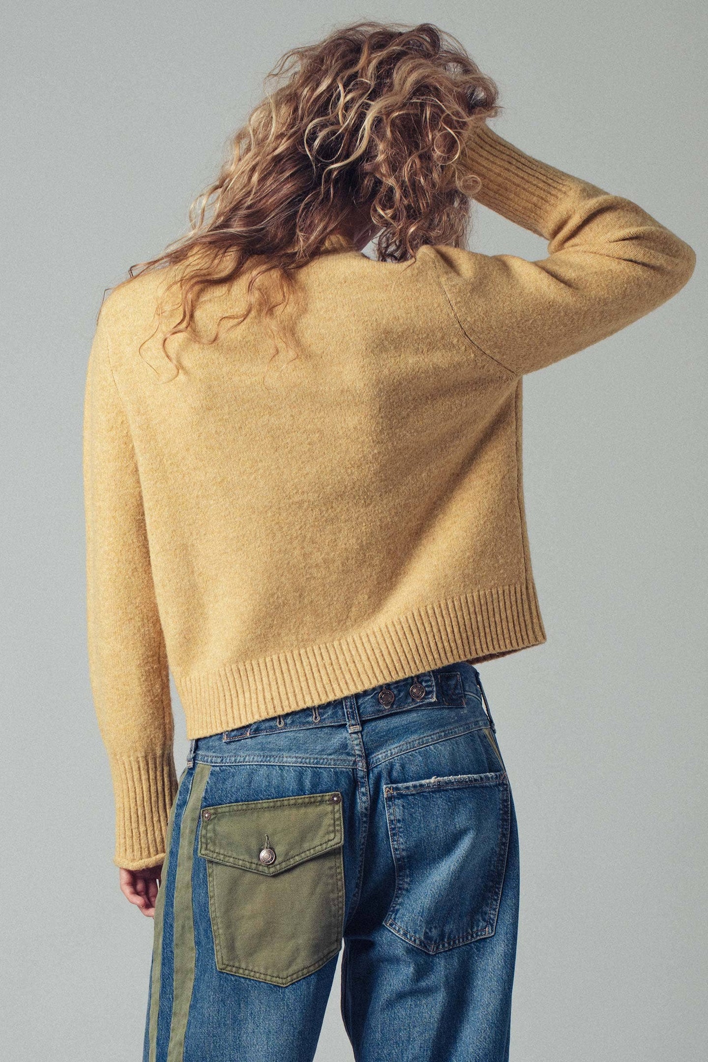 Floral Trim Cardigan in Honey (REG)