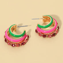 Rhinestone Layered Hoop Earrings
