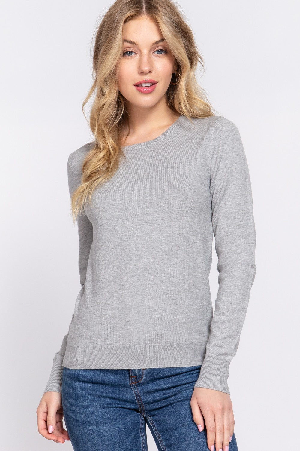 Basic Lightweight Sweater in H Grey (REG)
