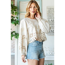 Eyelet Crop Blouse Top (REG)