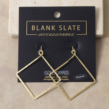 Gold Dipped Open Square Drop Earrings