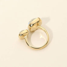 Stainless Steel Cushion Crystal Ring