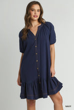Stay Casual Button Down Dress in Navy (REG)