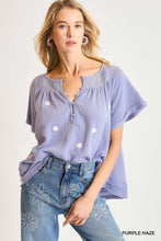 Daisy Embroidered Top in Purple Haze (REG)