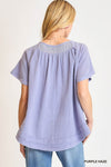 Daisy Embroidered Top in Purple Haze (REG)