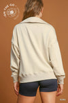 Luxeknit Collared Pullover Top in Ecru (PLUS)