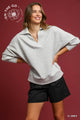 Luxeknit Collared Pullover Top in H. Grey (REG)