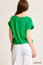 Drawstring Top in Green (REG)