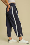 Cropped Windbreaker Pants in Navy (REG)