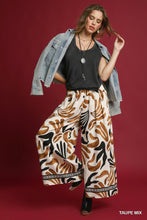Tropical Leaf Wide Leg Pants in Taupe (REG)