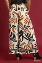 Tropical Leaf Wide Leg Pants in Taupe (REG)