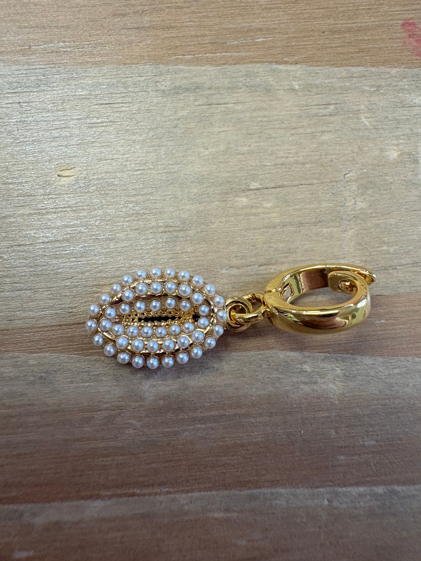Pearl Cowrie Shell Charm
