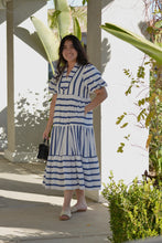 Leanna Striped Maxi Dress in Navy (REG/PLUS)