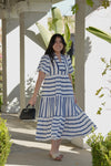 Leanna Striped Maxi Dress in Navy (REG/PLUS)