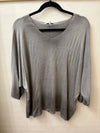 Miranda 3/4 Sleeve Top in Grey (REG)