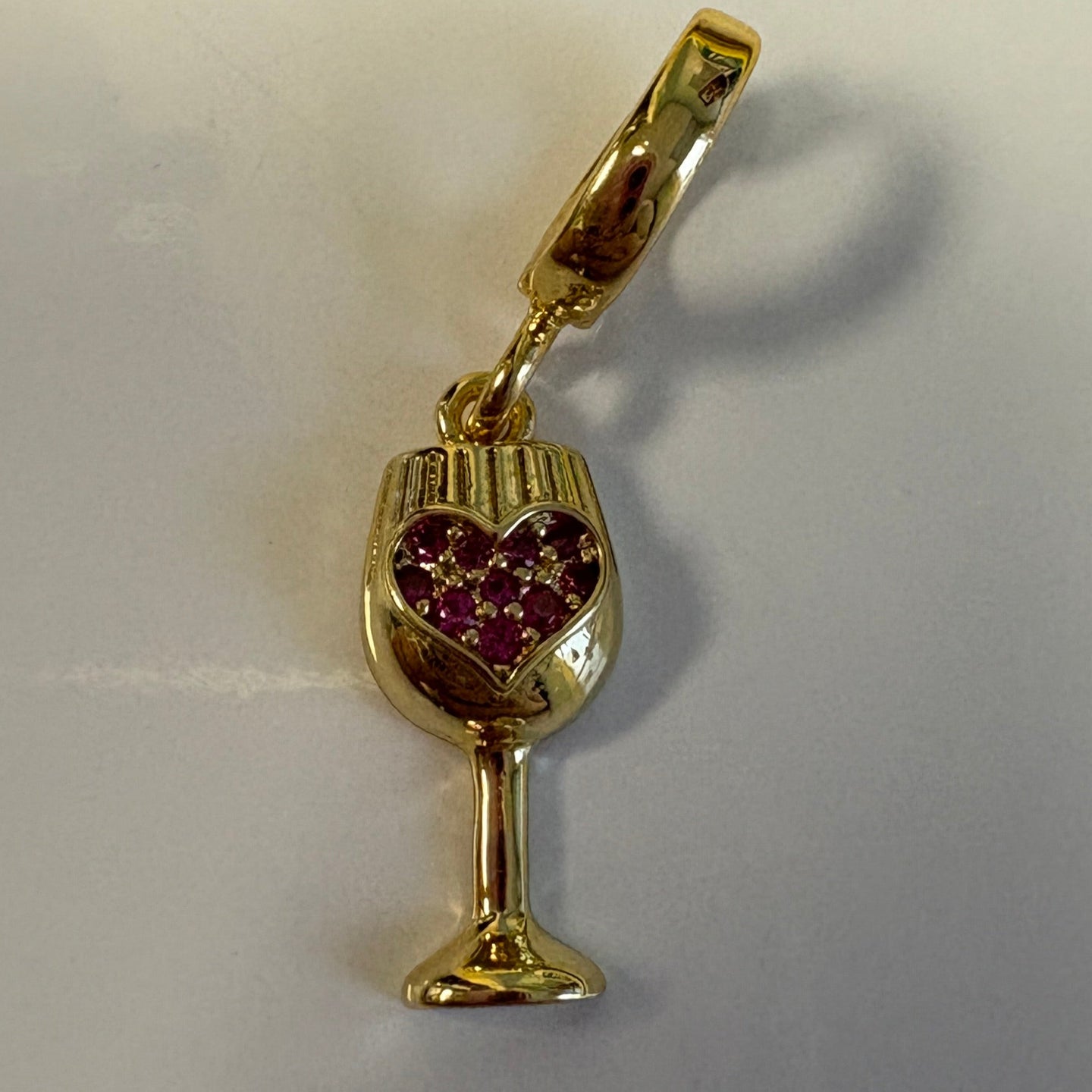 Wine Glass Heart Charm
