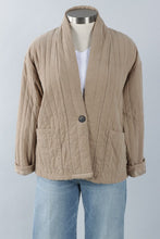 Quilted One Button Jacket in Taupe (REG)