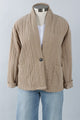 Quilted One Button Jacket in Taupe (REG)