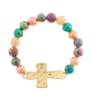 Hammered Cross Bracelet