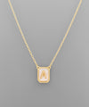 Pearl Tag Initial Necklace